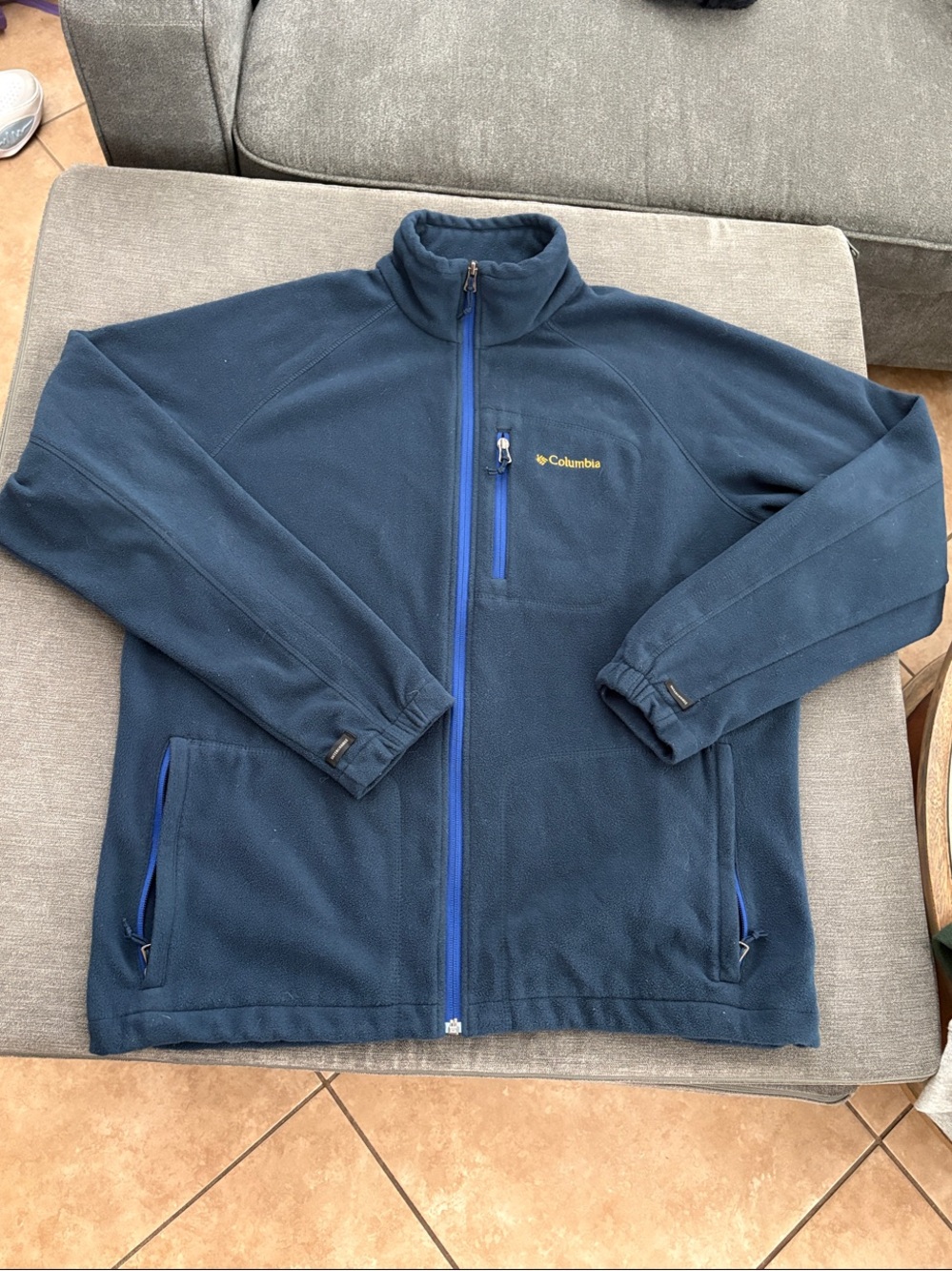 Columbia Men's Dark Blue Full-Zip Fleece Jacket with Blue Trim